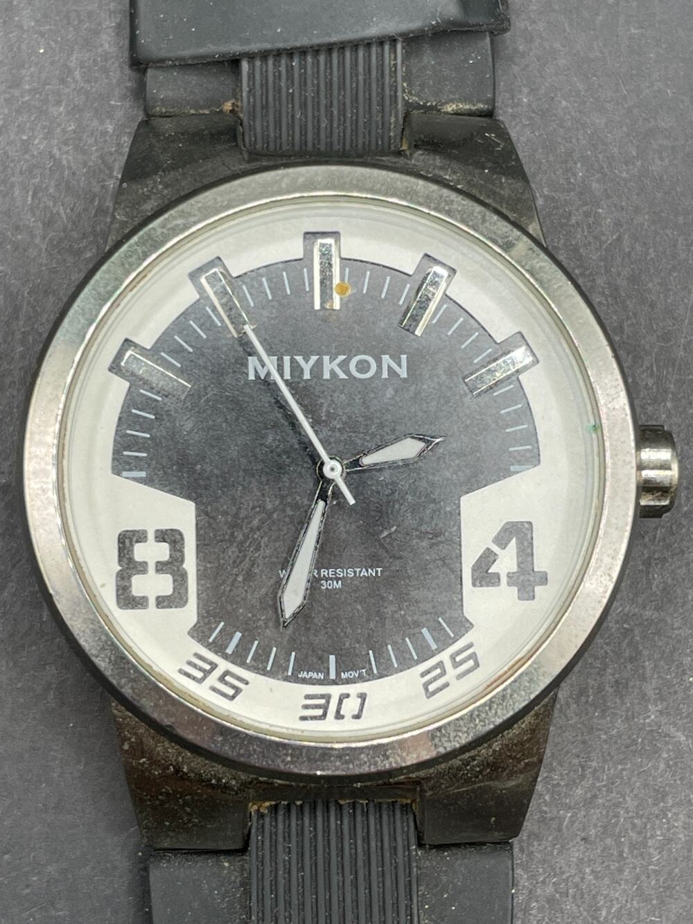 Miykon Men's Quartz Sport Style Watch Rubber Strap Black 47.6mm B2A38-3061